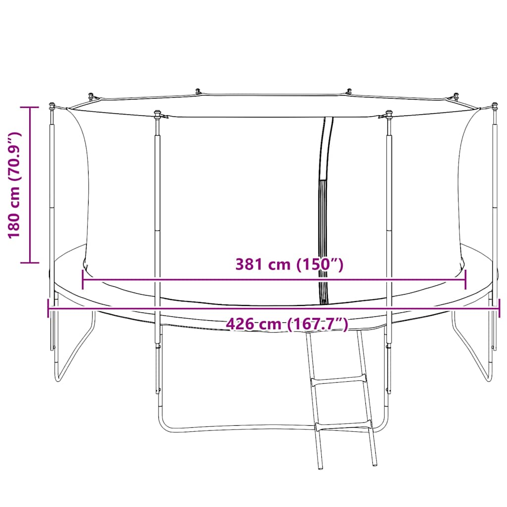 Veiligheidsnet voor 4,26 m ronde trampoline