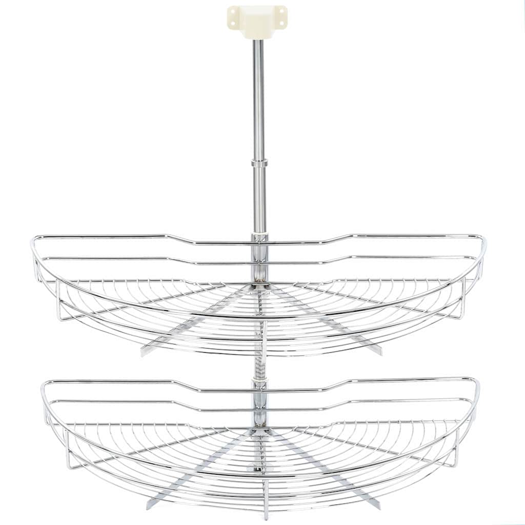 Draadmand keuken 2-laags 180 graden 75x38x80 cm zilverkleurig