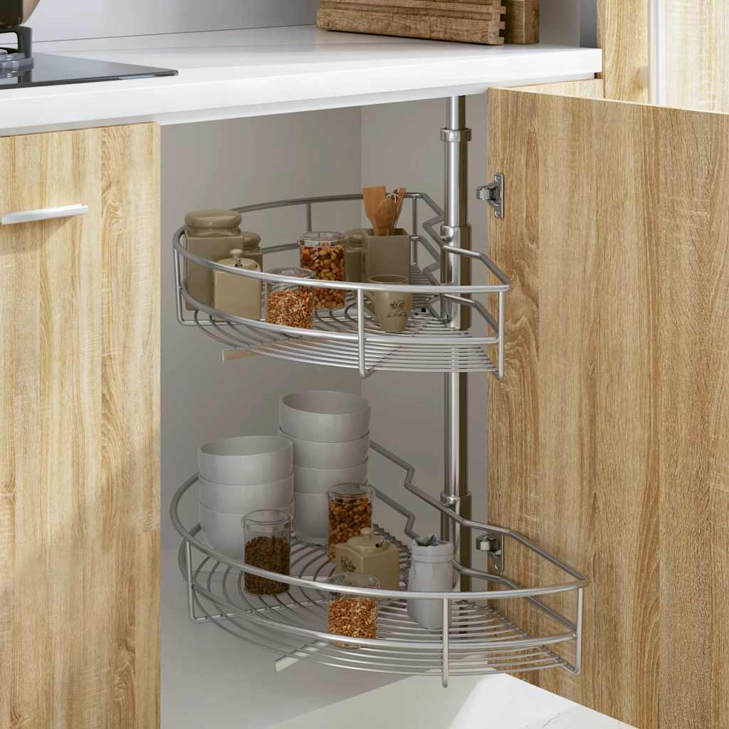 Draadmand keuken 2-laags 180 graden 75x38x80 cm zilverkleurig