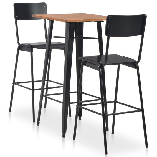 3-delige Barset staal zwart