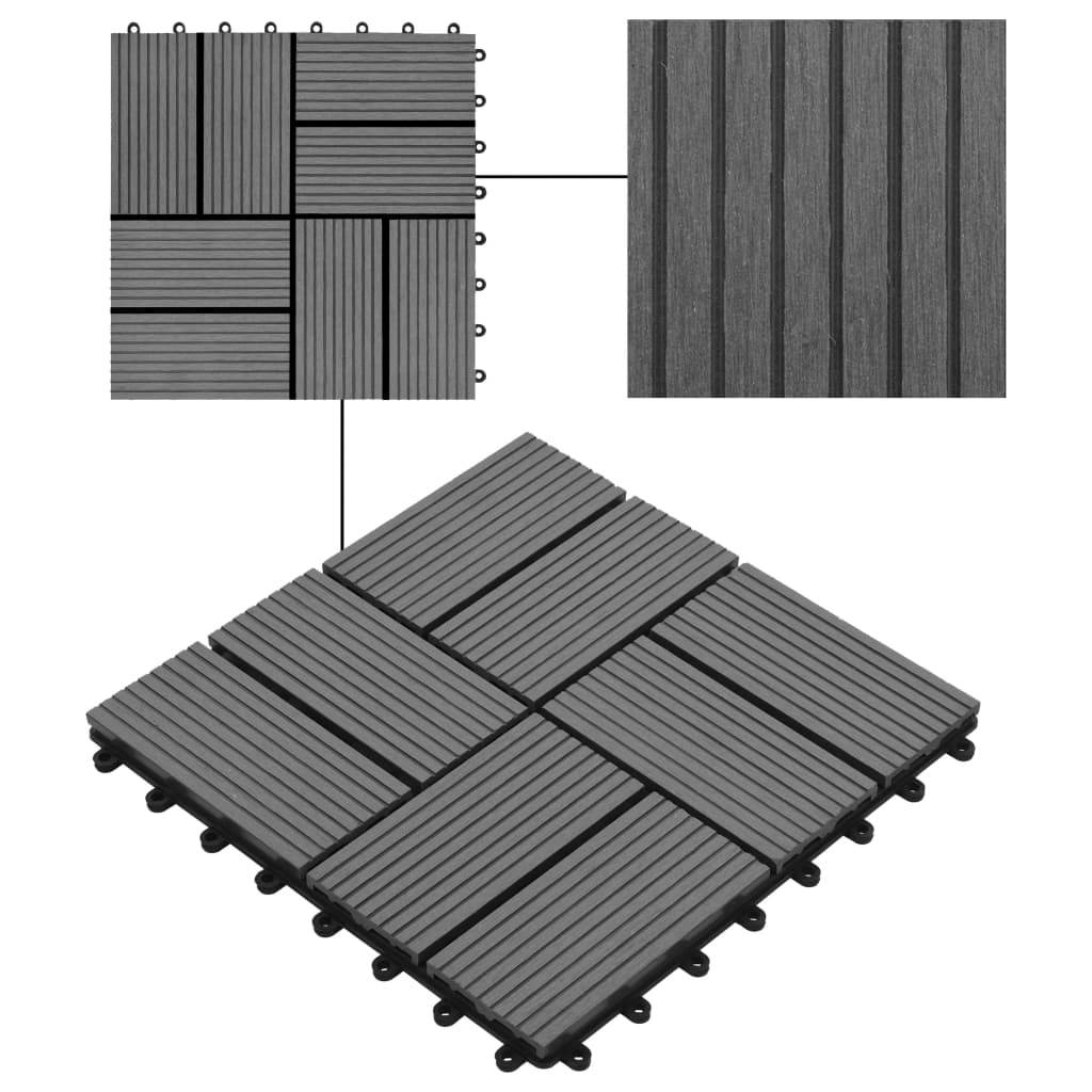 22 st Terrastegels 30x30 cm 2 m² HKC grijs