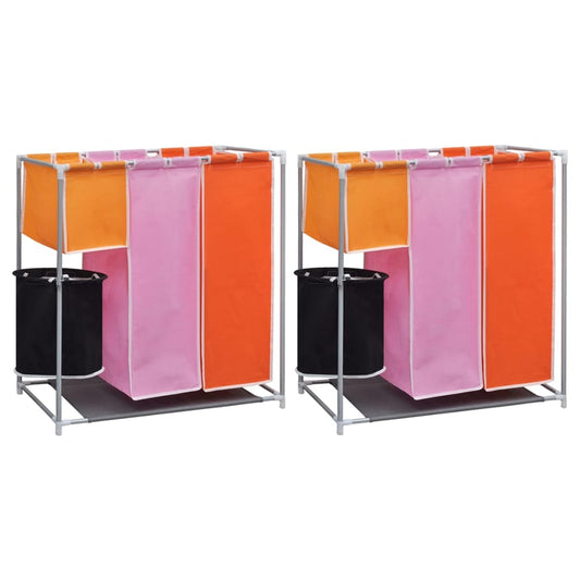 3-delige Wassorteerders 2 st met wasmand