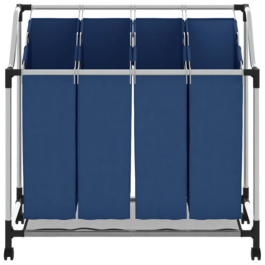 Wassorteerder met 4 zakken staal blauw
