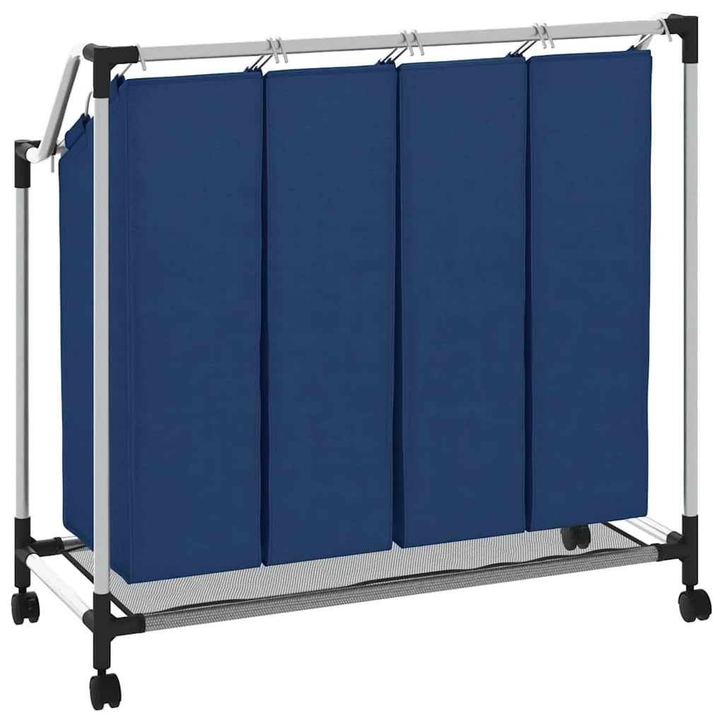 Wassorteerder met 4 zakken staal blauw