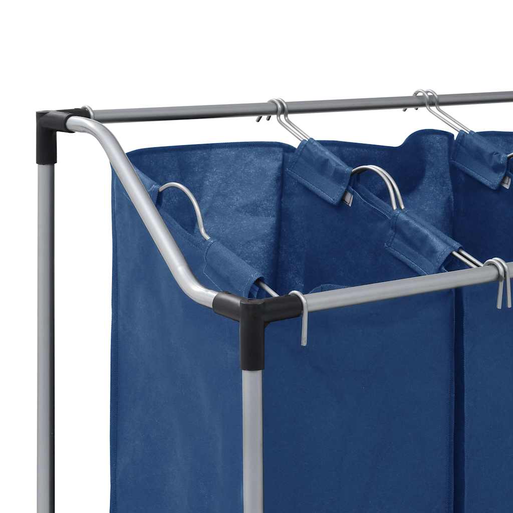 Wassorteerder met 4 zakken staal blauw