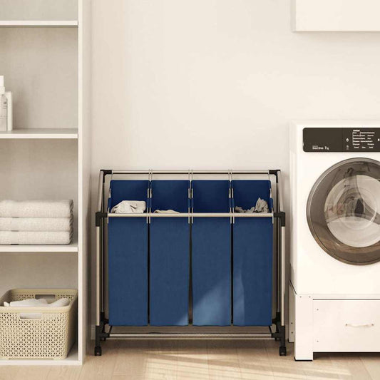 Wassorteerder met 4 zakken staal blauw