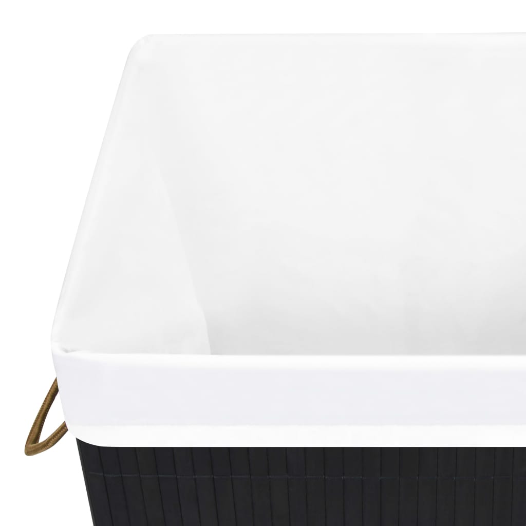Wasmand met 1 vak bamboe zwart