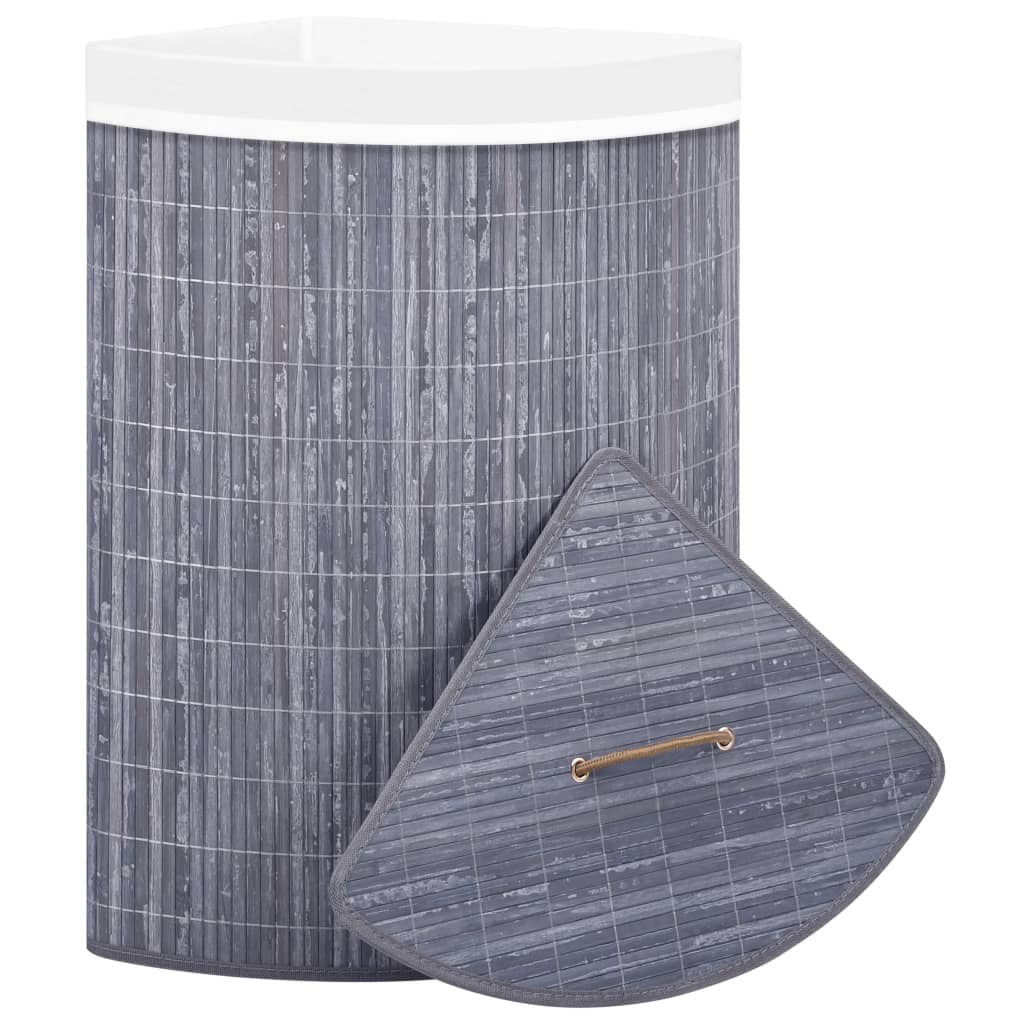 Hoekwasmand 60 L bamboe grijs