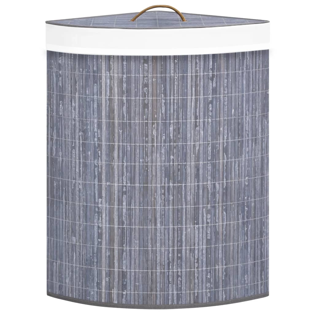 Hoekwasmand 60 L bamboe grijs