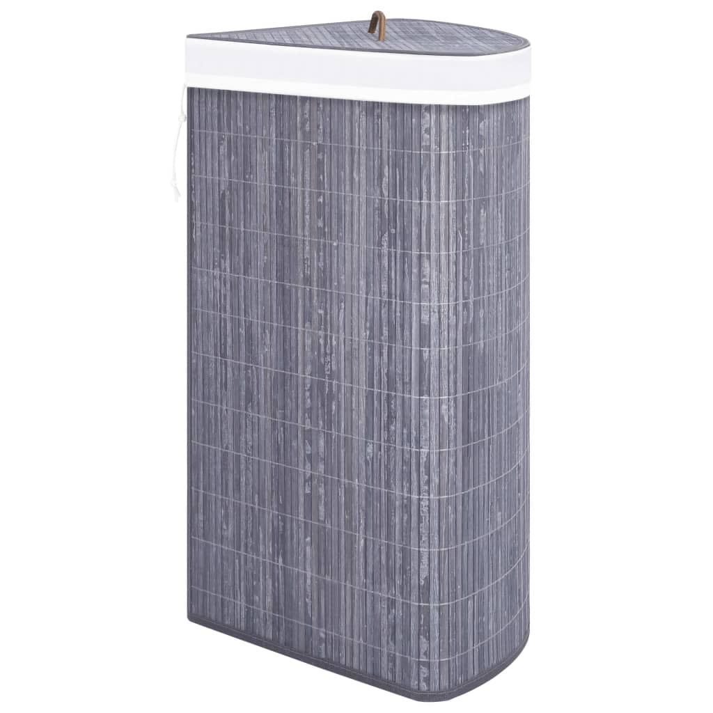 Hoekwasmand 60 L bamboe grijs