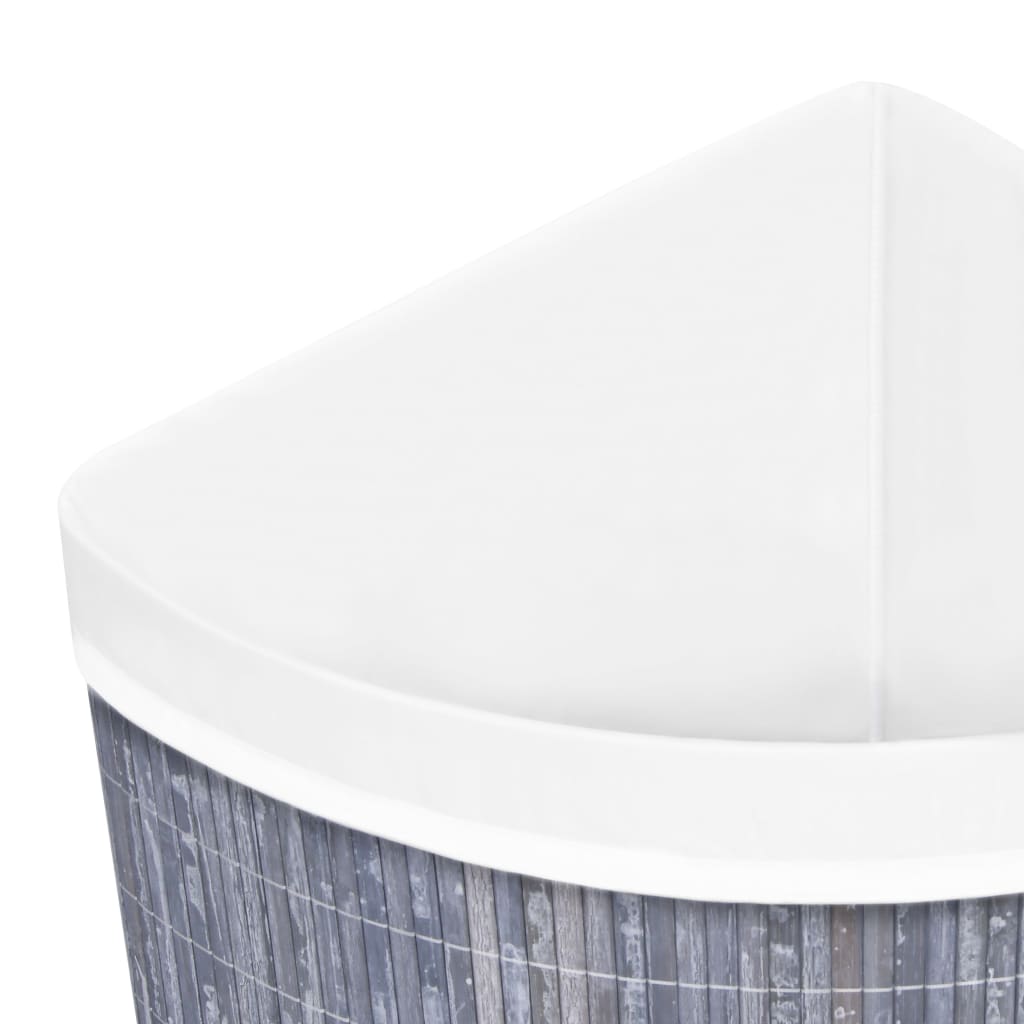 Hoekwasmand 60 L bamboe grijs