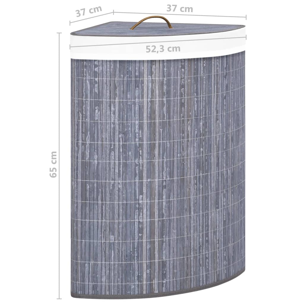 Hoekwasmand 60 L bamboe grijs