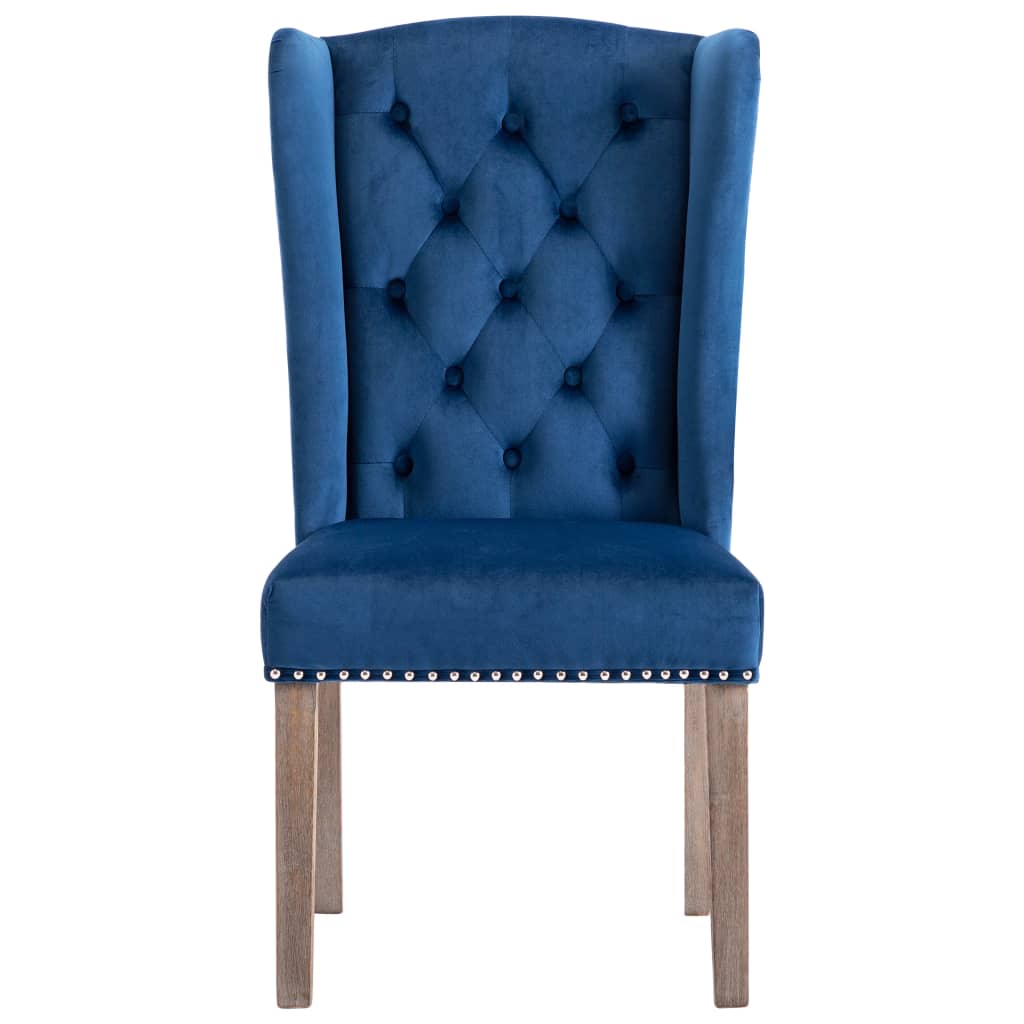 Eetkamerstoel fluweel blauw
