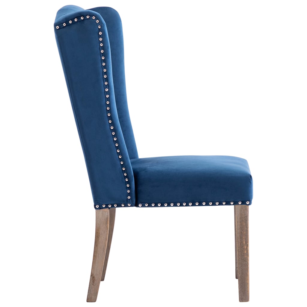 Eetkamerstoel fluweel blauw