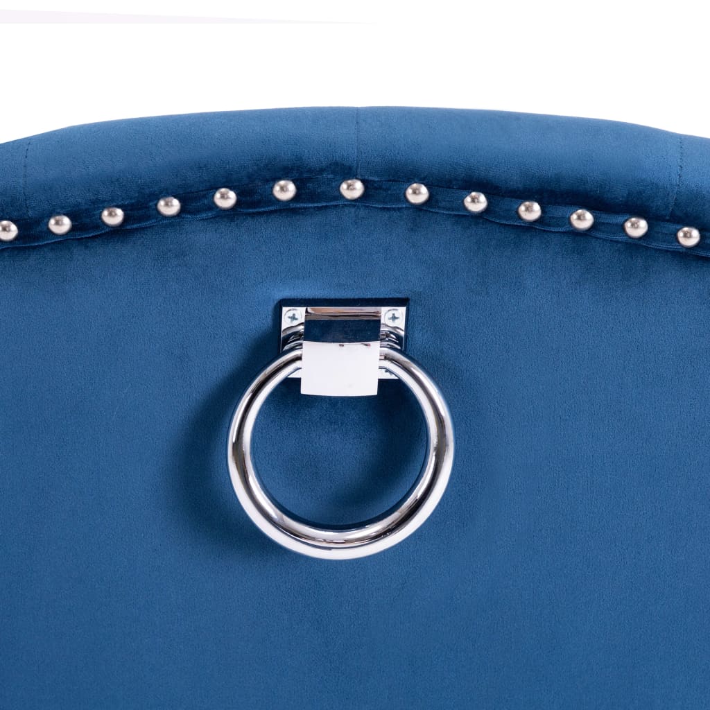 Eetkamerstoel fluweel blauw