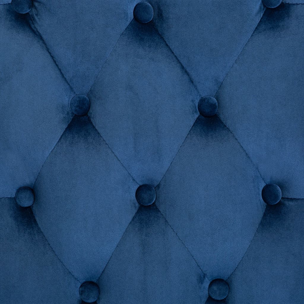 Eetkamerstoel fluweel blauw