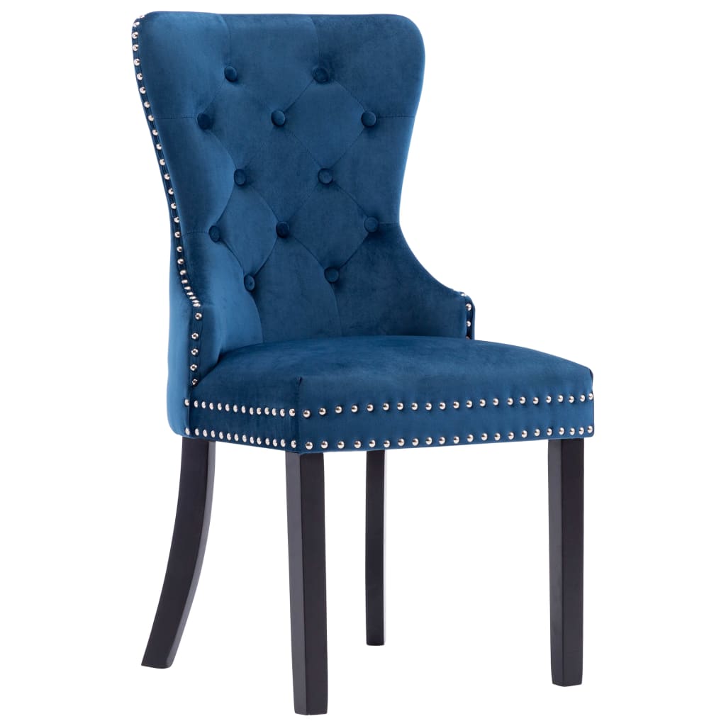 Eetkamerstoelen 2 st fluweel blauw
