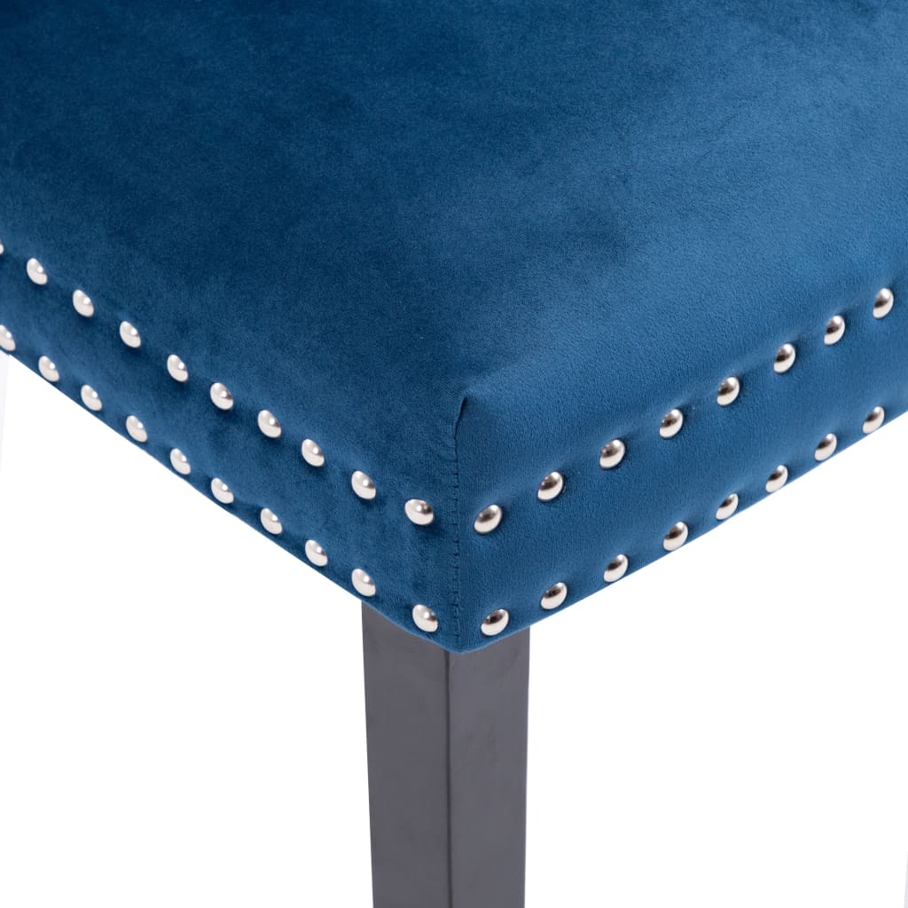 Eetkamerstoelen 2 st fluweel blauw