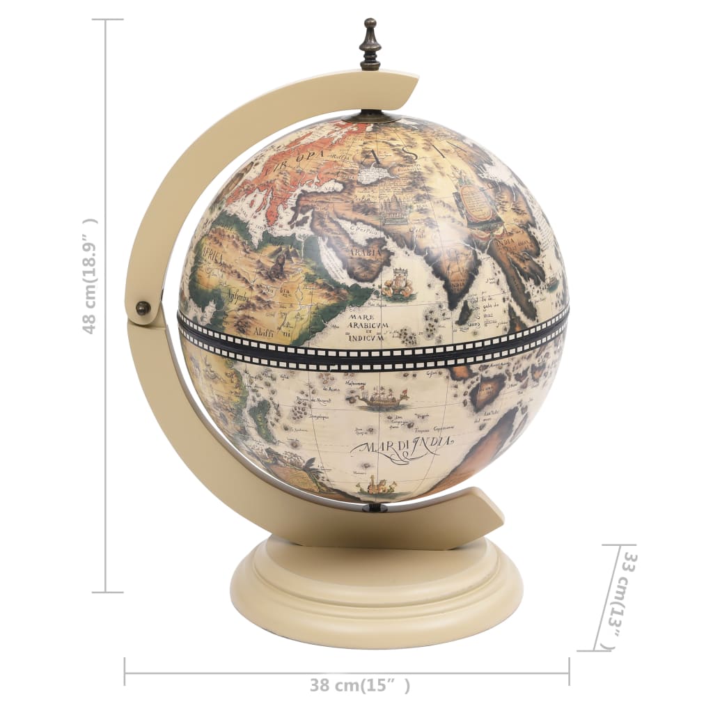 Globebar tafelmodel eucalyptushout wit