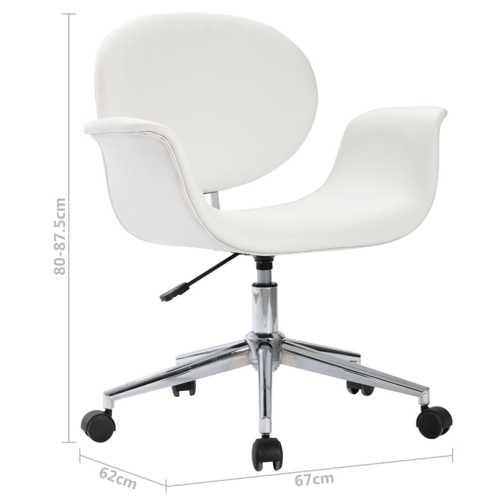 Eetkamerstoelen draaibaar 4 st kunstleer wit