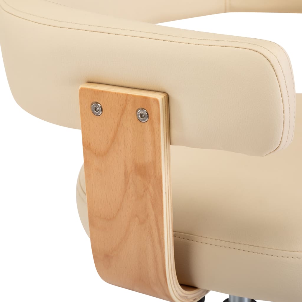 Eetkamerstoelen draaibaar 2 st kunstleer crèmekleurig