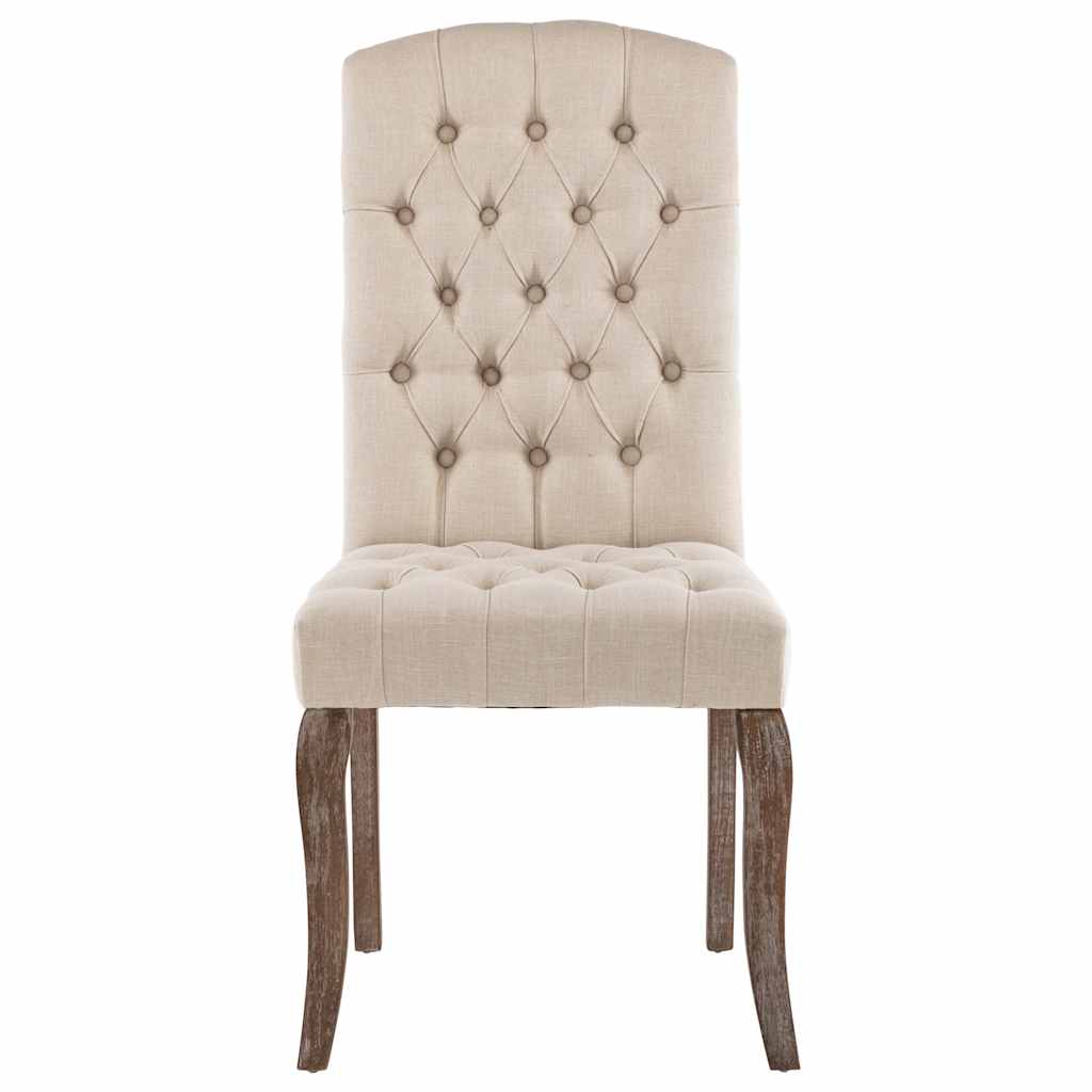 Eetkamerstoelen 2 st linnen-look stof beige