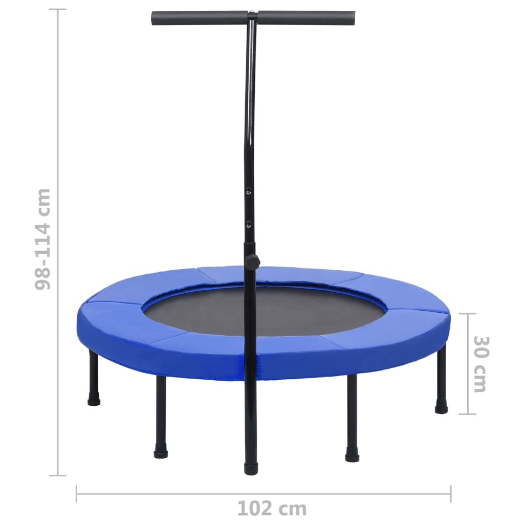 Fitnesstrampoline met handgreep en veiligheidsmat 102 cm