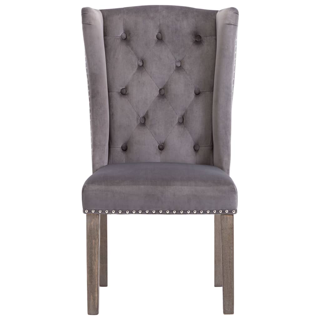 Eetkamerstoelen 2 st fluweel grijs