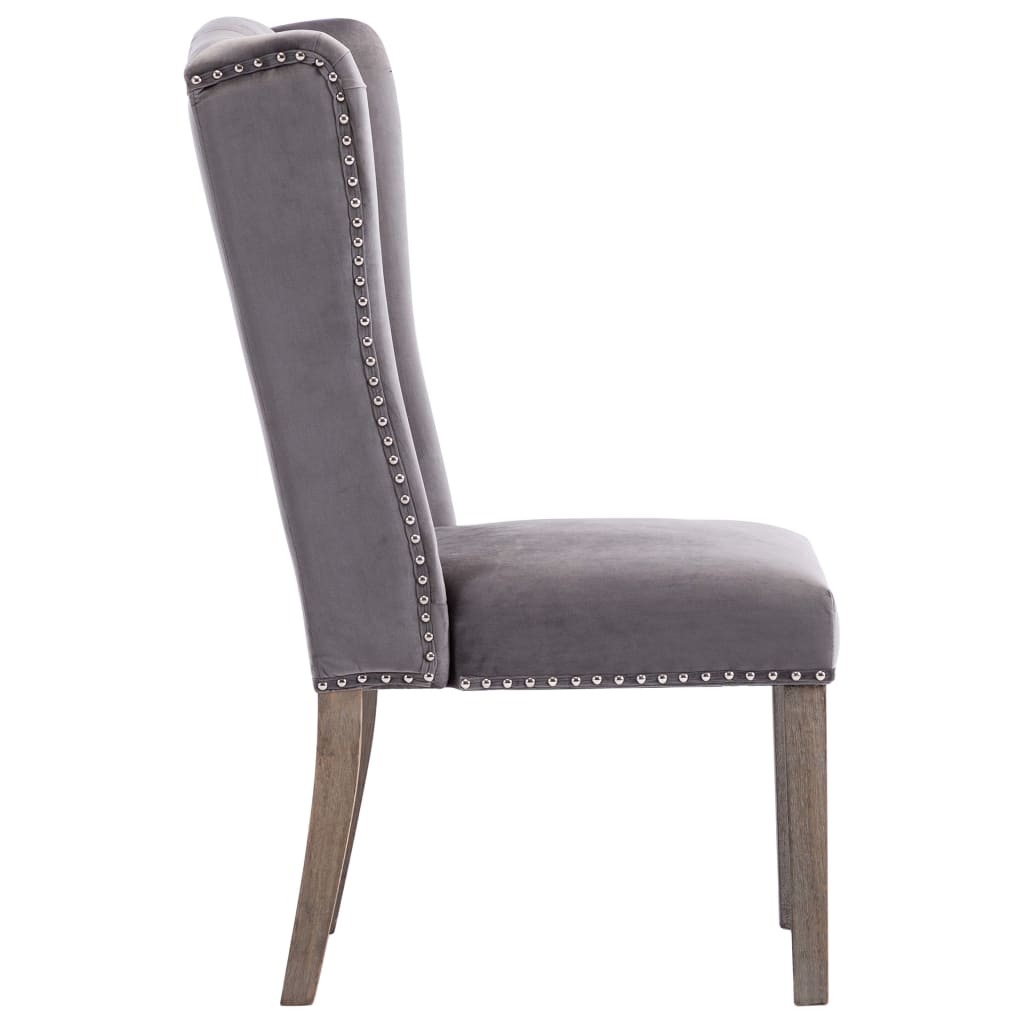 Eetkamerstoelen 2 st fluweel grijs