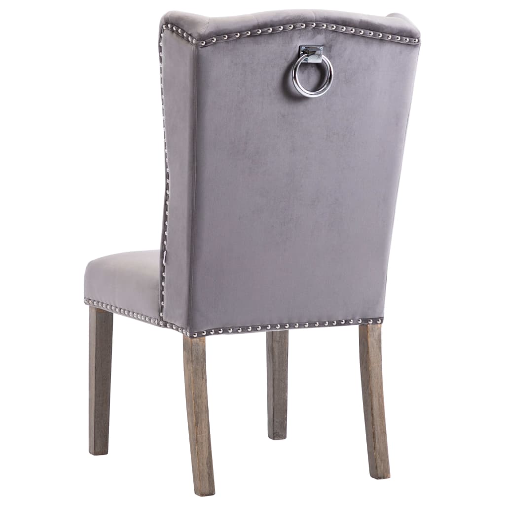 Eetkamerstoelen 2 st fluweel grijs
