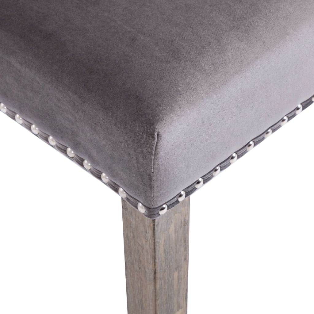 Eetkamerstoelen 2 st fluweel grijs