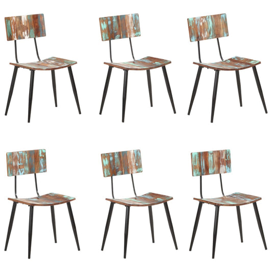 Eetkamerstoelen 6 st massief gerecycled hout