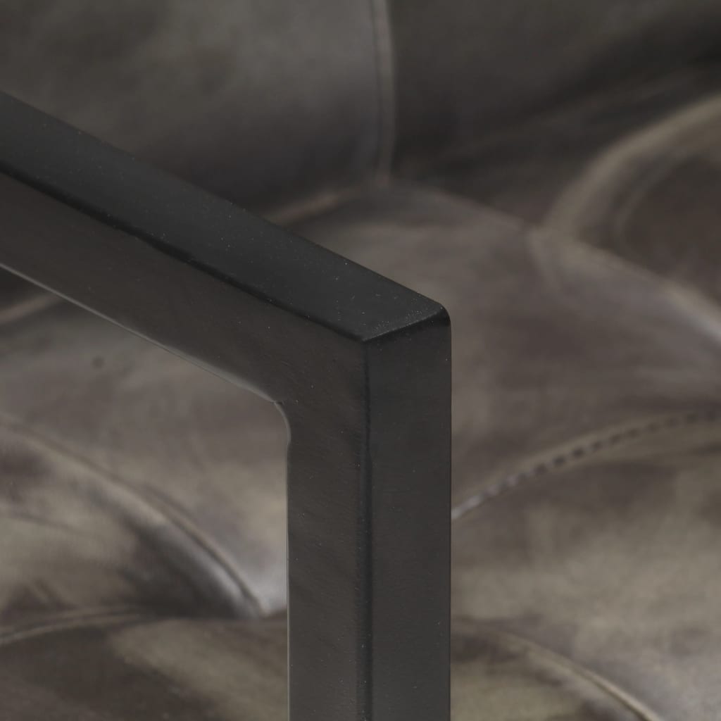 Eetkamerstoelen 2 st echt leer verweerd grijs