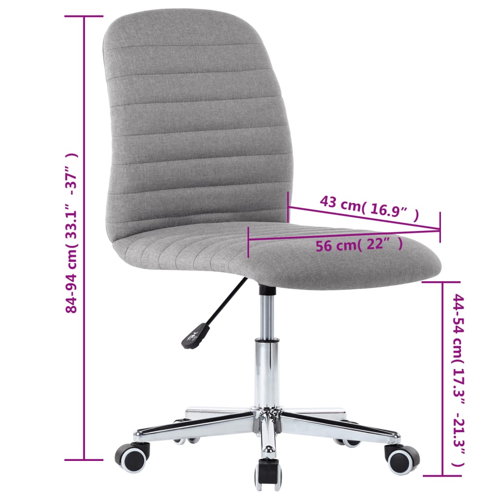 Eetkamerstoelen 6 st stof lichtgrijs