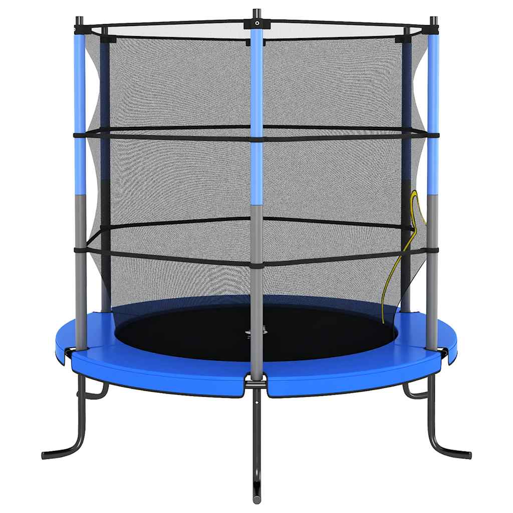 Trampoline met veiligheidsnet rond 140x160 cm blauw
