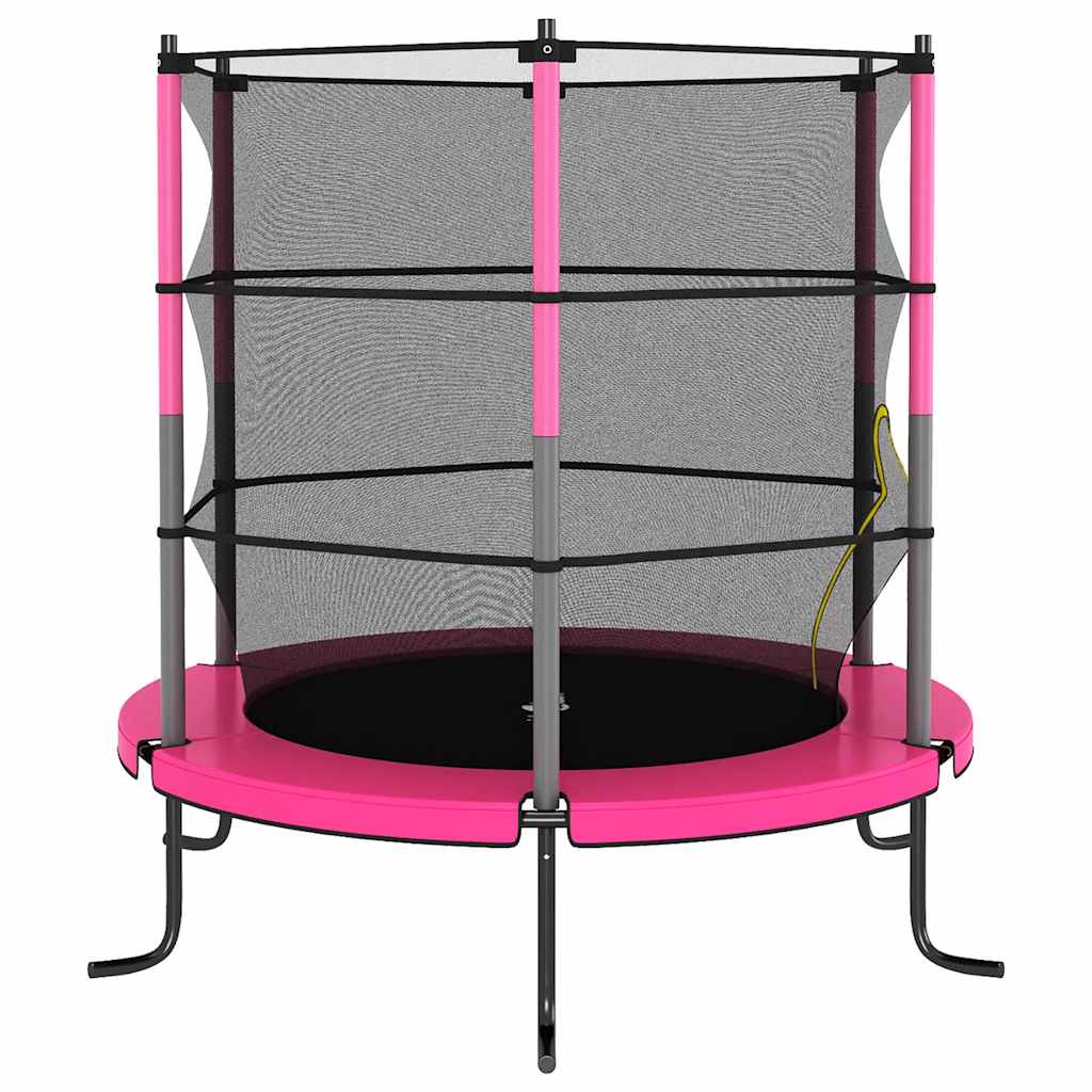 Trampoline met veiligheidsnet rond 140x160 cm roze