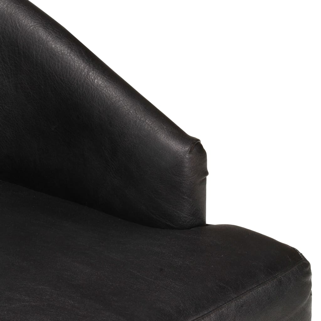 Eetkamerstoelen 4 st echt geitenleer zwart