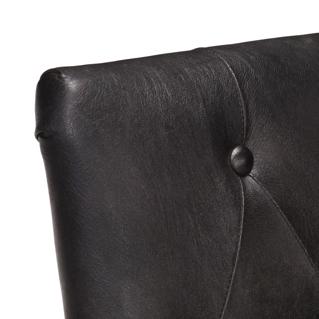 Eetkamerstoelen 6 st echt geitenleer zwart