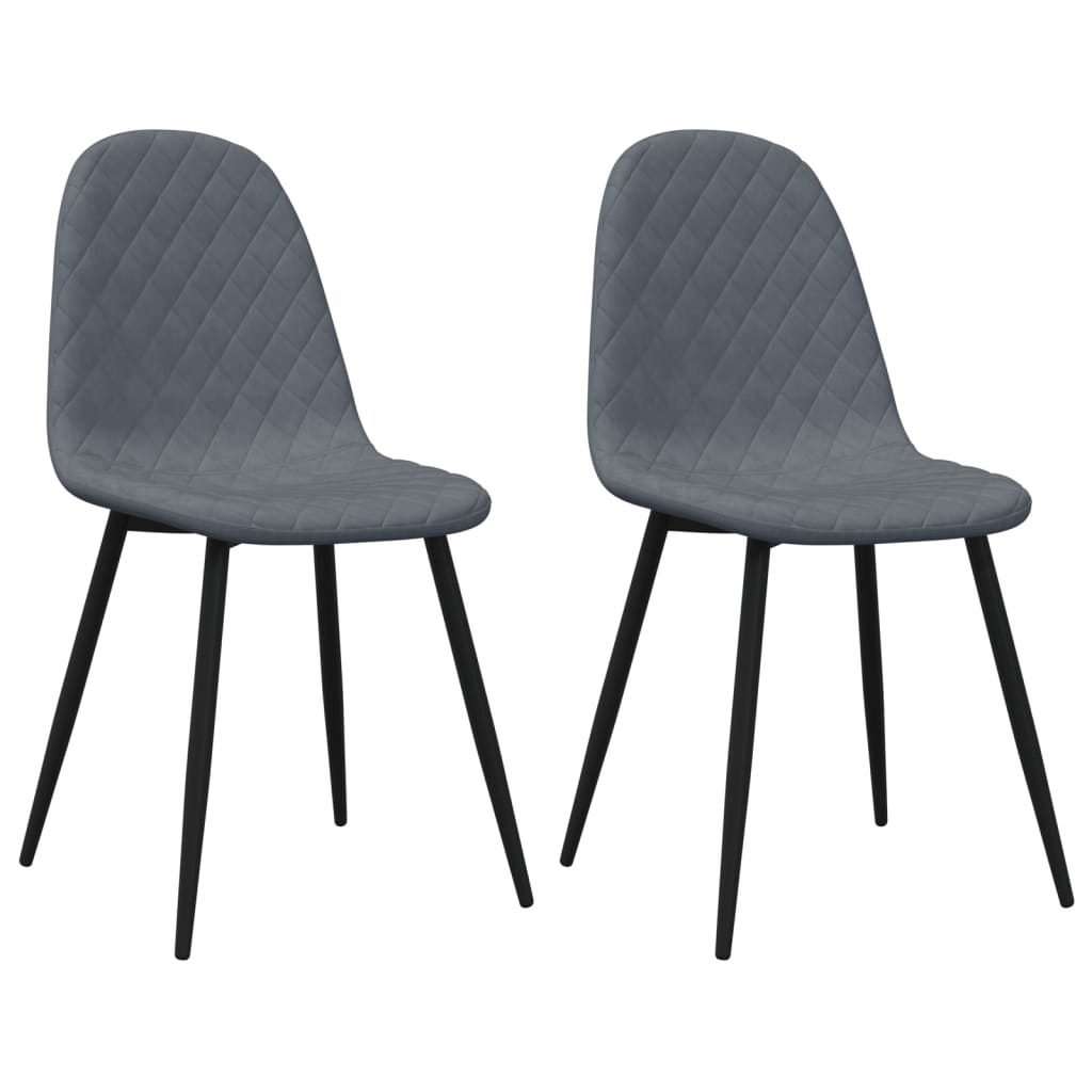 Eetkamerstoelen 2 st fluweel donkergrijs