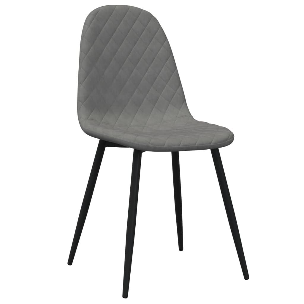 Eetkamerstoelen 4 st fluweel lichtgrijs