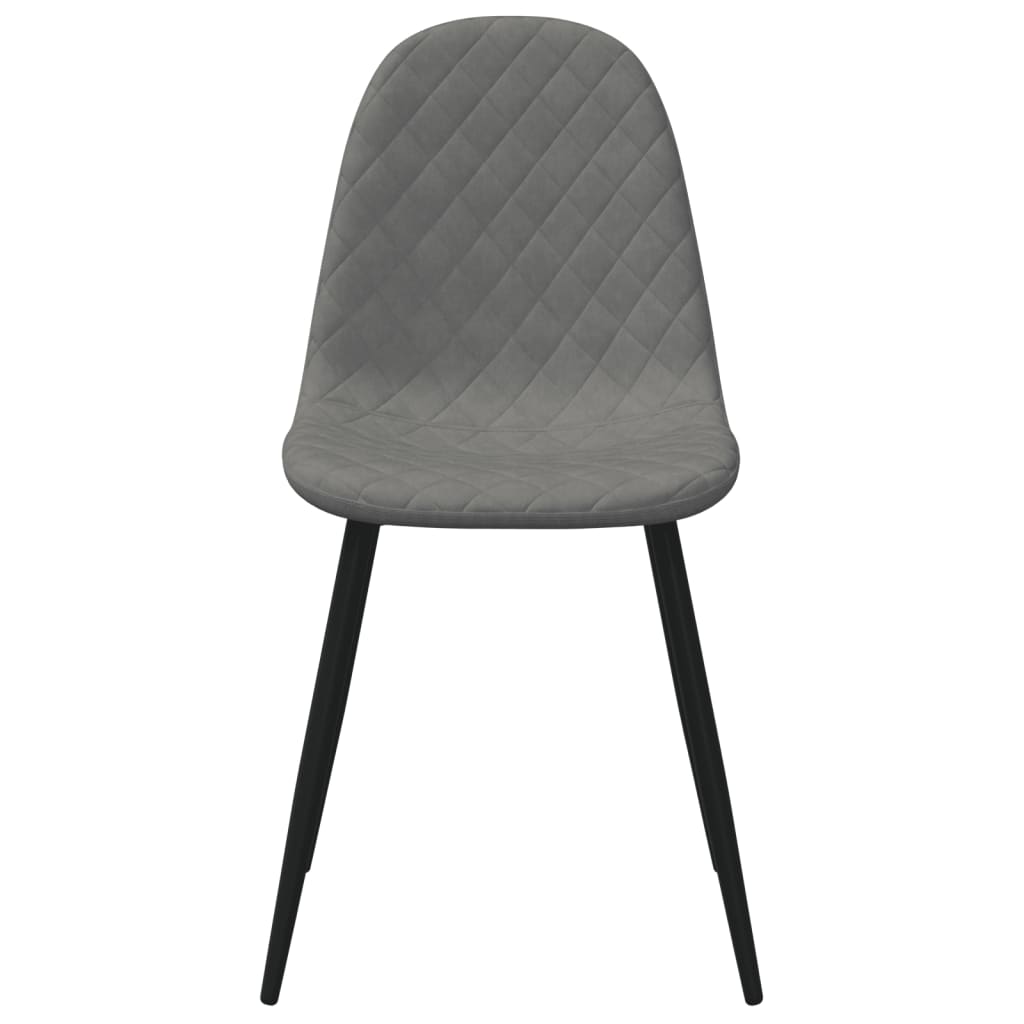 Eetkamerstoelen 4 st fluweel lichtgrijs