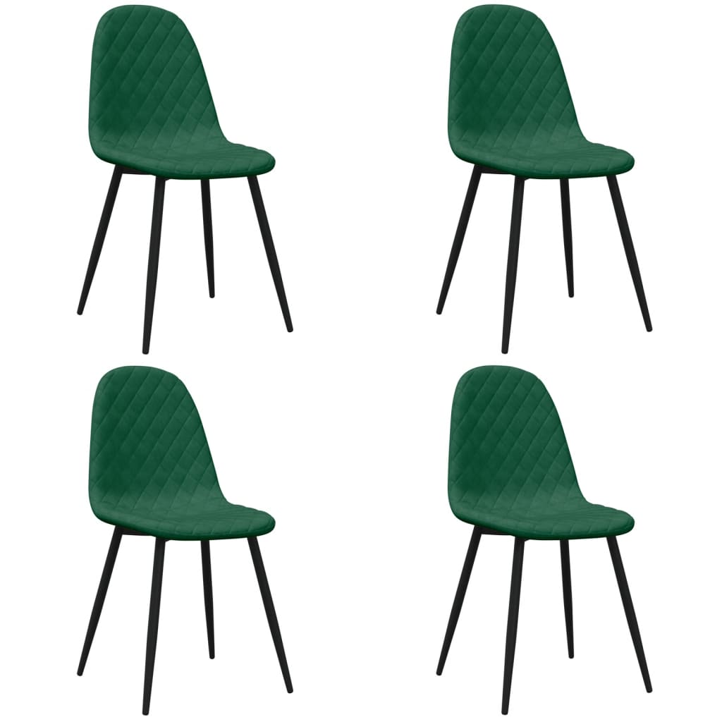 Eetkamerstoelen 4 st fluweel donkergroen