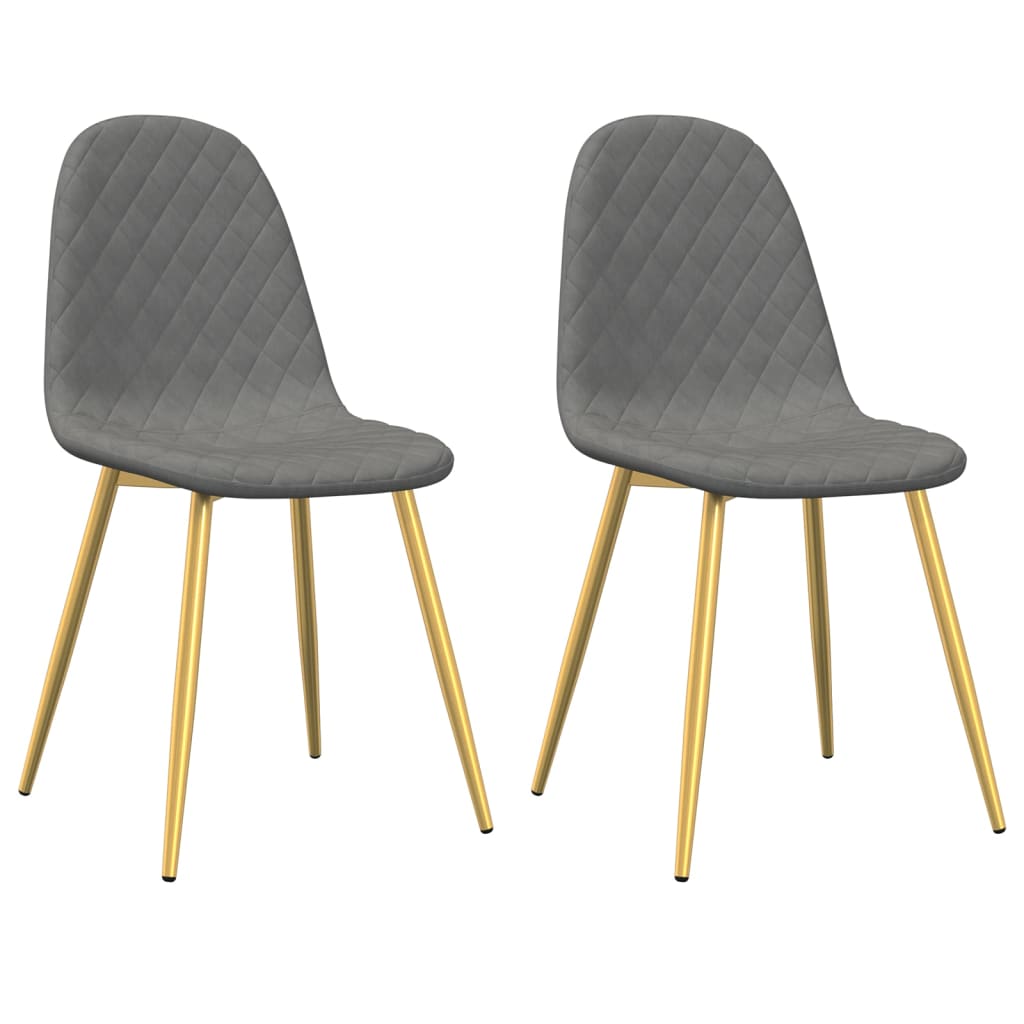 Eetkamerstoelen 2 st fluweel lichtgrijs