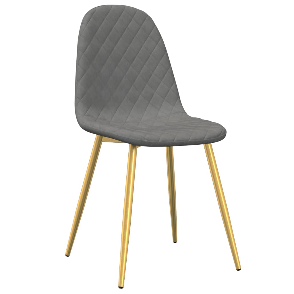 Eetkamerstoelen 2 st fluweel lichtgrijs