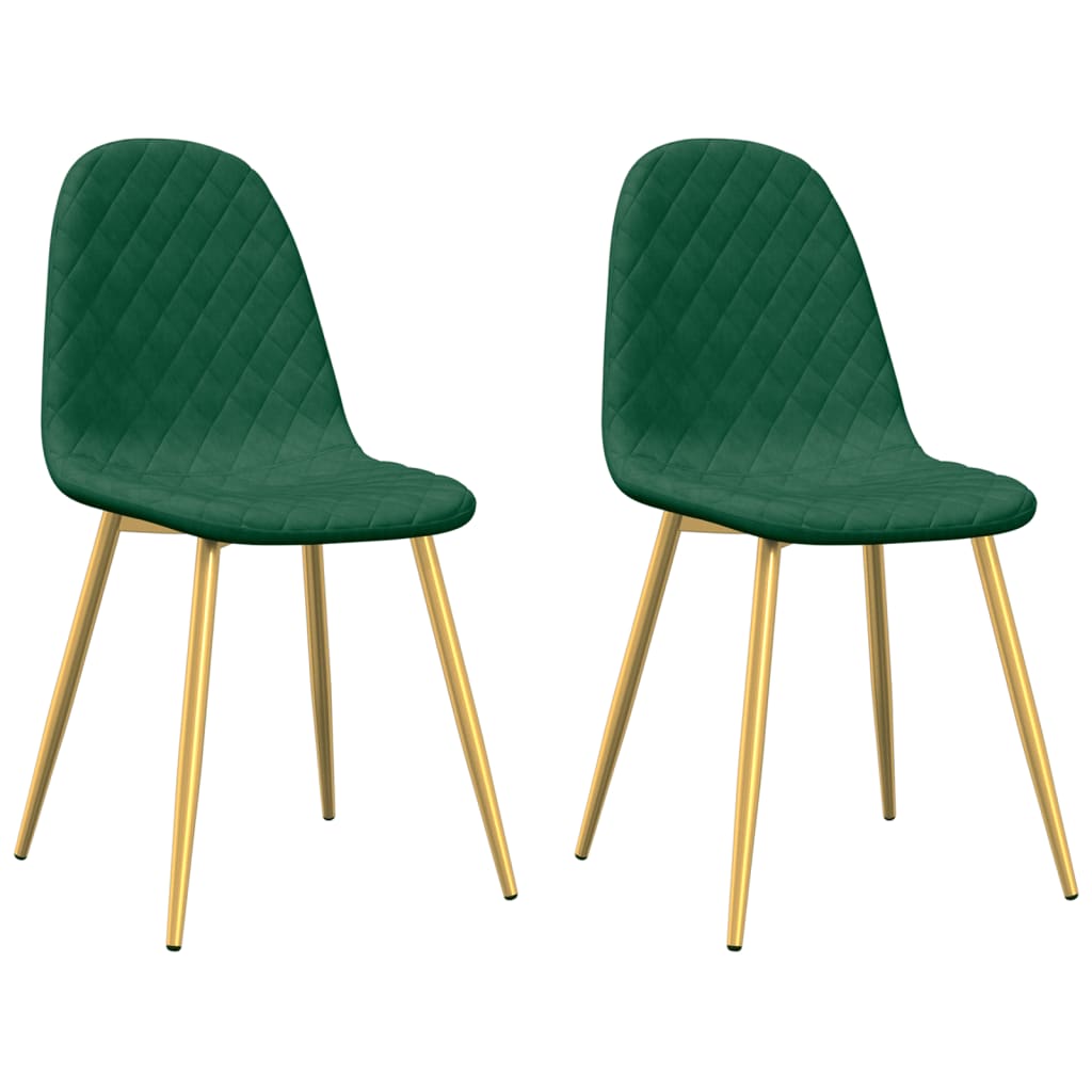 Eetkamerstoelen 2 st fluweel donkergroen