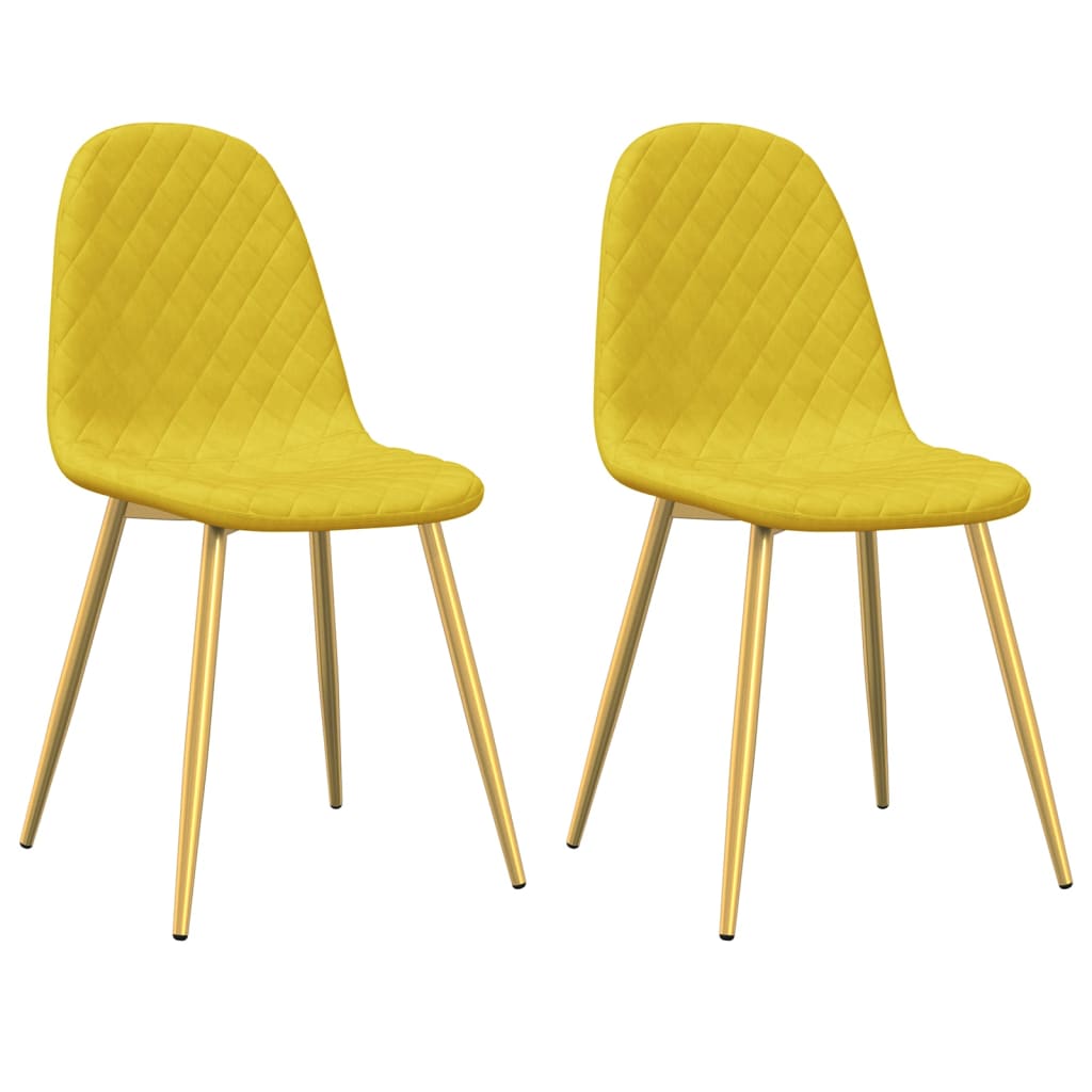 Eetkamerstoelen 2 st fluweel mosterdgeel