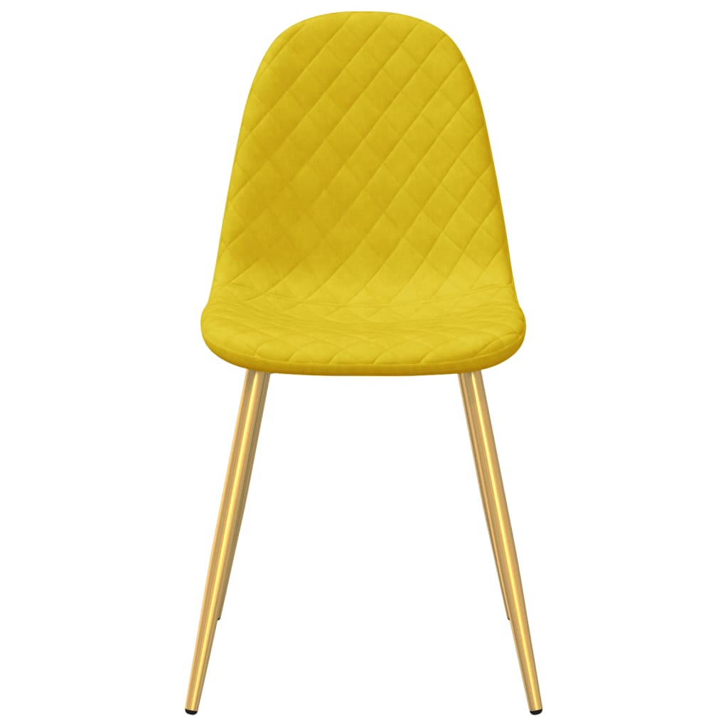 Eetkamerstoelen 2 st fluweel mosterdgeel
