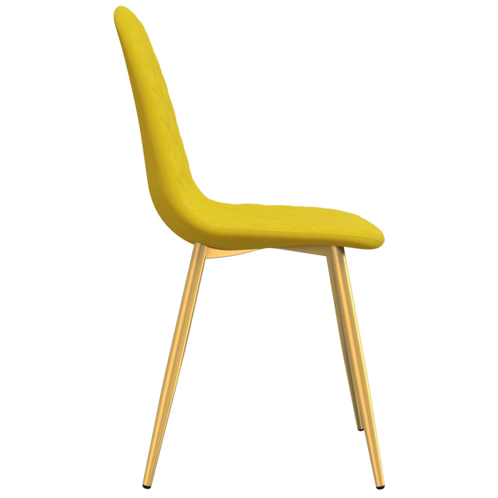 Eetkamerstoelen 2 st fluweel mosterdgeel