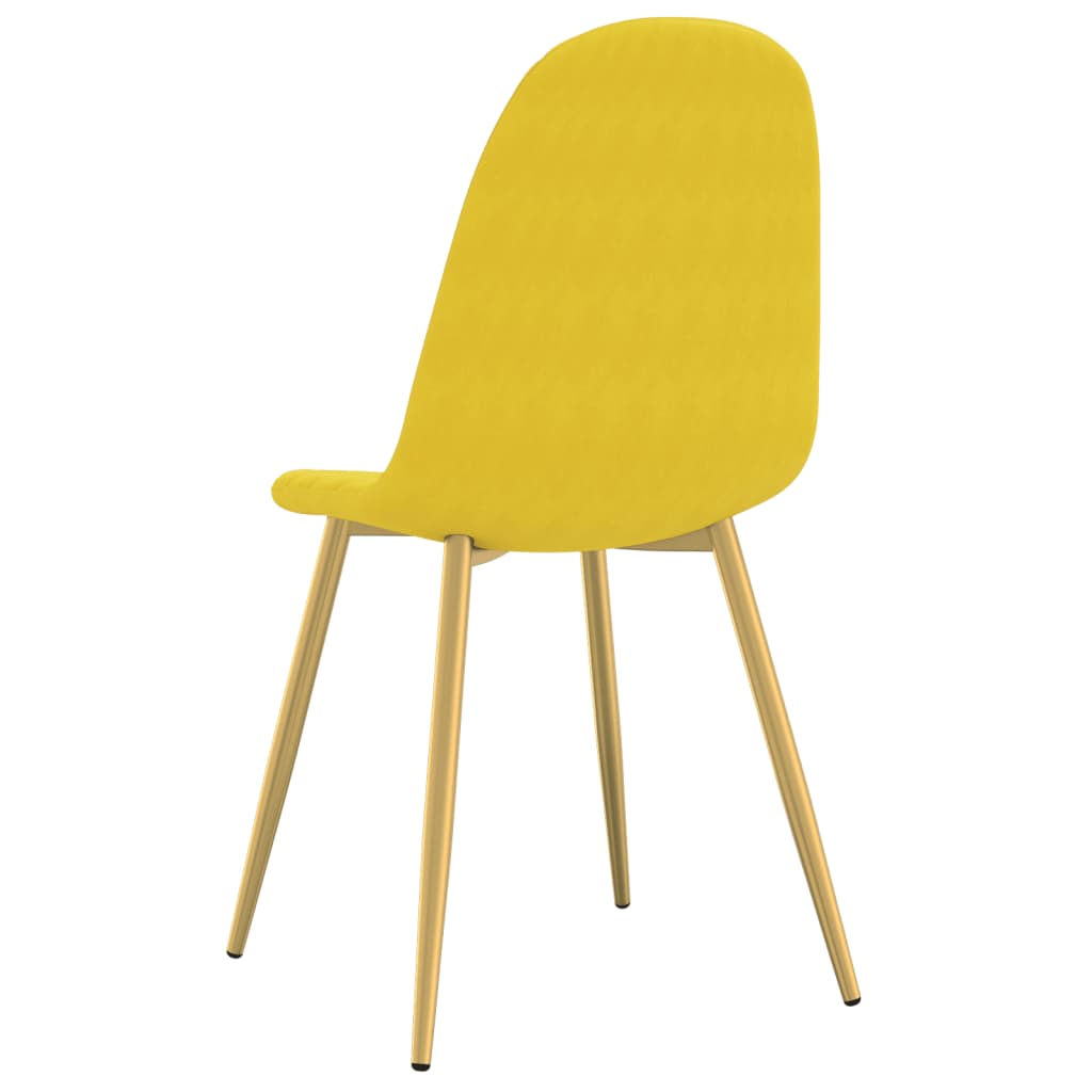 Eetkamerstoelen 2 st fluweel mosterdgeel