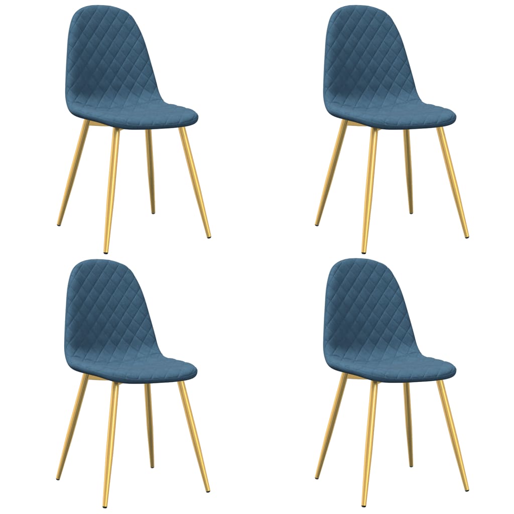 Eetkamerstoelen 4 st fluweel blauw